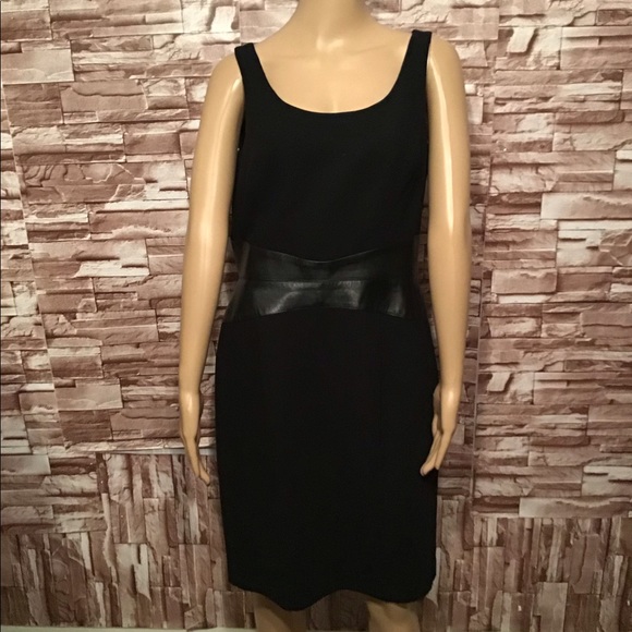 Liz Claiborne career dress with leather trim - Size 12 - Picture 4 of 9